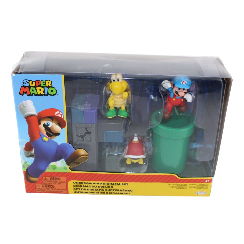 Jakks Super Mario Underground Diorama Set Ice Mario & Figures 2.5" New Sealed
